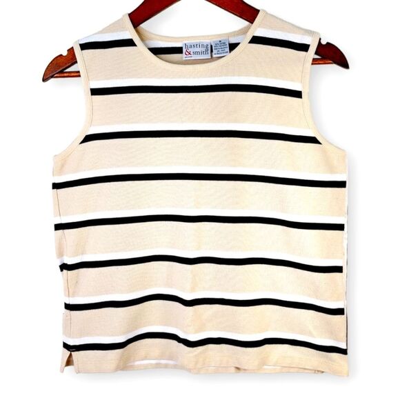 Tops - Hasting & Smith Striped Knit Sleeveless Tank Top Sz M